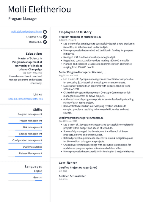 Elegant resume template